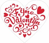 Wensetiket - Sluitzegel - Fijne Valentijn etiketten - Valentijn hart stickers - 40 mm - 40 st