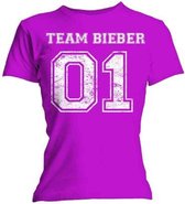 Justin Bieber - Team Bieber Dames T-shirt - L - Roze