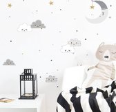 Muursticker | Maan met slaapmuts | Wanddecoratie | Muurdecoratie | Slaapkamer | Kinderkamer | Babykamer | Jongen | Meisje | Decoratie Sticker