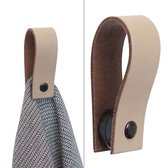 Boucle magnétique en cuir | TAUPE - (crochet serviette - boucle serviette)