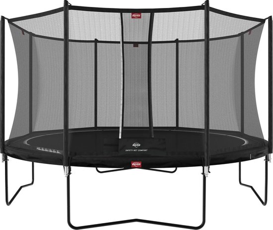 BERG Favorit Trampoline Regular 380 cm Zwart + Safety Net Comfort