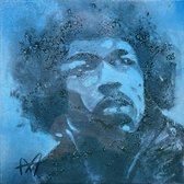 Atelier Axel Project222 - schilderij - Jimi Hendrix - blauw - 22x22cm