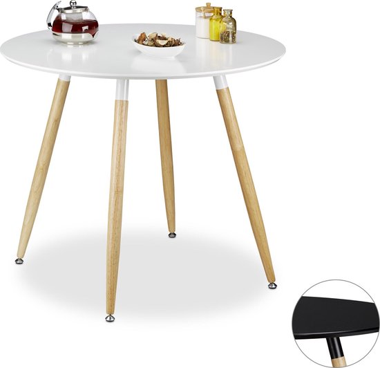 relaxdays - eettafel rond - eetkamertafel - eetkamer tafel Scandinavisch  design | bol.com
