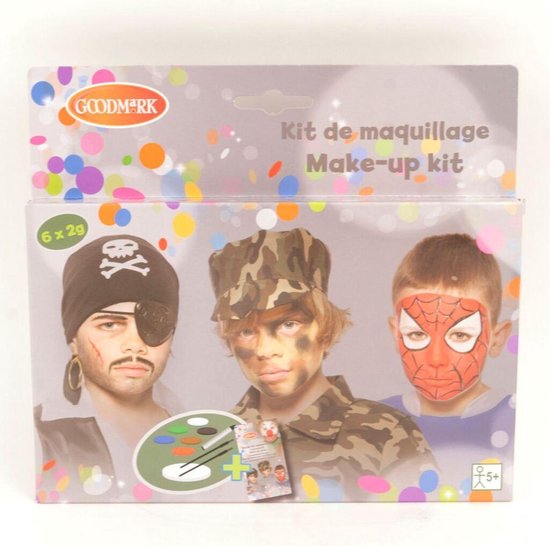 Schmink Jongens - Carnaval make-up kit - Schmink set 6 x 2 gram  inclusief... | bol.com