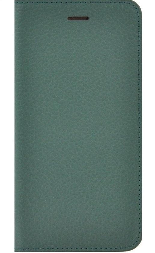 iPhone 12 - Protecteur d'écran iPhone 12 - Bookcase portefeuille étui portefeuille Ultra fin en cuir véritable Vert + Protecteur d'écran