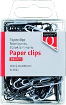 Paperclips 28 mm - 100 stuks grijs/wit/zwart