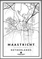 Poster Maastricht - Stadsposter - Poster zwart wit - Wanddecoratie - 50x70 Citymap