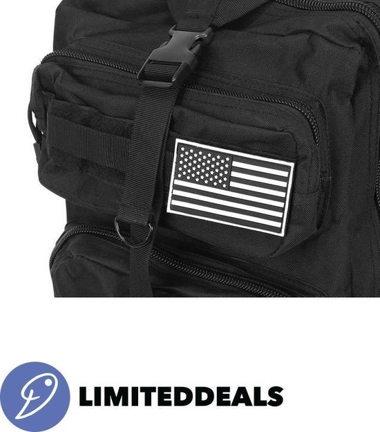 Militaire survival rugzak zwart - 38L inhoud - Scheur & Slijtvast - Comfortabele backpack rugzak - LimitedDeals - LimitedDeals