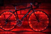 Spaakverlichting LED - Rood- Spaak wiel Led verlichting | Fiets Licht | Lichtsnoer Fietswiel | Fiets Wiel Licht | 20 Leds | 2 functies | 220 Cm | Geschikt voor 1 fietswiel