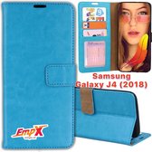 EmpX.nl Galaxy J4 (2018) Turqoise Boekhoesje | Portemonnee Book Case voor Samsung Galaxy J4 (2018) Turqoise | Flip Cover Hoesje | Met Multi Stand Functie | Kaarthouder Card Case Galaxy J4 (20