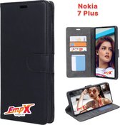 EmpX Telefoonhoesje - Book Case - Geschikt Voor Nokia 7 Plus - Zwart