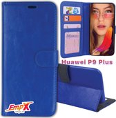 EmpX.nl P9 Plus Blauw Boekhoesje | Portemonnee Book Case voor Huawei P9 Plus Blauw | Flip Cover Hoesje | Met Multi Stand Functie | Kaarthouder Card Case P9 Plus Blauw | Beschermhoes Sleeve | 