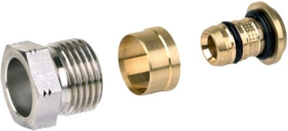 Honeywell klemkoppeling 12M voor PEXALUbuis 16x2mm voor radiatorkraanwerk Honeywell V2000 V2652 en V2420 per stuk