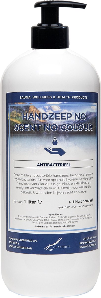 Goedkoopste Handzeep No Scent, No Colour 1 liter - met gratis pomp