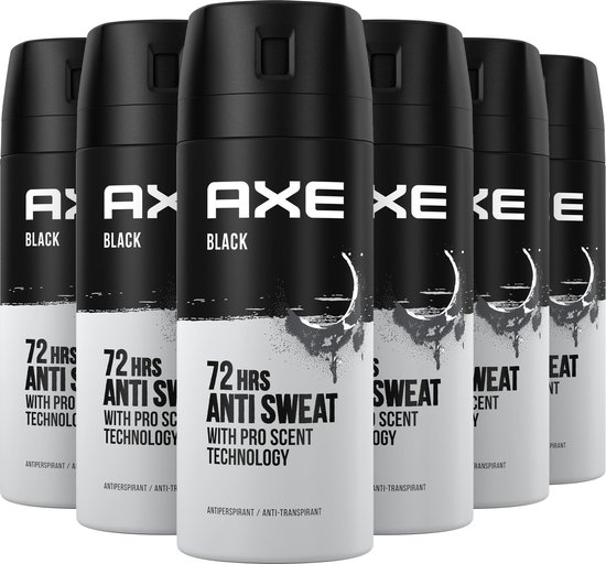 Voorwaarden Instituut een miljoen Axe Black Anti-transpirant Spray - 6 x 150 ml - Voordeelverpakking | bol.com