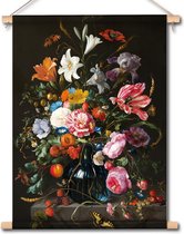 Textielposter / Wandkleed Vaas met bloemen - Jan Davidsz de Heem - 90x130 cm