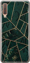 Samsung A7 2018 hoesje siliconen - Abstract groen | Samsung Galaxy A7 2018 case | groen | TPU backcover transparant