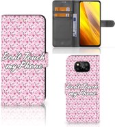 Bookcase Xiaomi Poco X3 | Poco X3 Pro Hoesje Flowers Pink DTMP