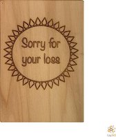 Lay3rD Lasercut - Houten wenskaart - Sorry for your loss - Berk 3mm