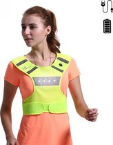 Wolfco LED Hardloopvest – Running Vest – LED – fluohesje – Veiligheidshesje - Reflectievest – Geel – USB – Oplaadbaar – Hardloopaccessoires – Verlichting – Maat S/M/L