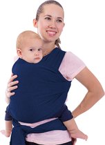 Babydrager - Draagdoek - Buikdrager - Draagzak - Donker Blauw - Pora - Katoen- Inclusief twee spenen!!
