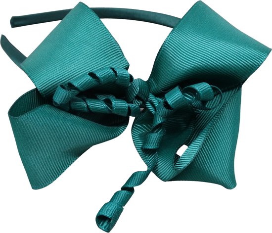 Jessidress Haarband  Meisjes Haar Diadeem met grote haarstrik - Groen