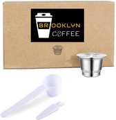 Brooklyn Premium - Herbuikbare Nespresso capsule set  - Hervulbare Nespressocapsule - Hervulbare Nespresso cup - RVS - Compleet set - Koffie capsule - Herbuikbare capsule - Herbruikbare koffi