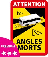 Dode Hoek Sticker – Premium - Bus - 17 x 25 cm - Vanaf 50 stuks - Waarschuwing - Attention Angles Morts