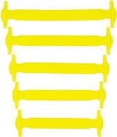 Gele platte elastische veters | veters zonder strikken | 16 stuks