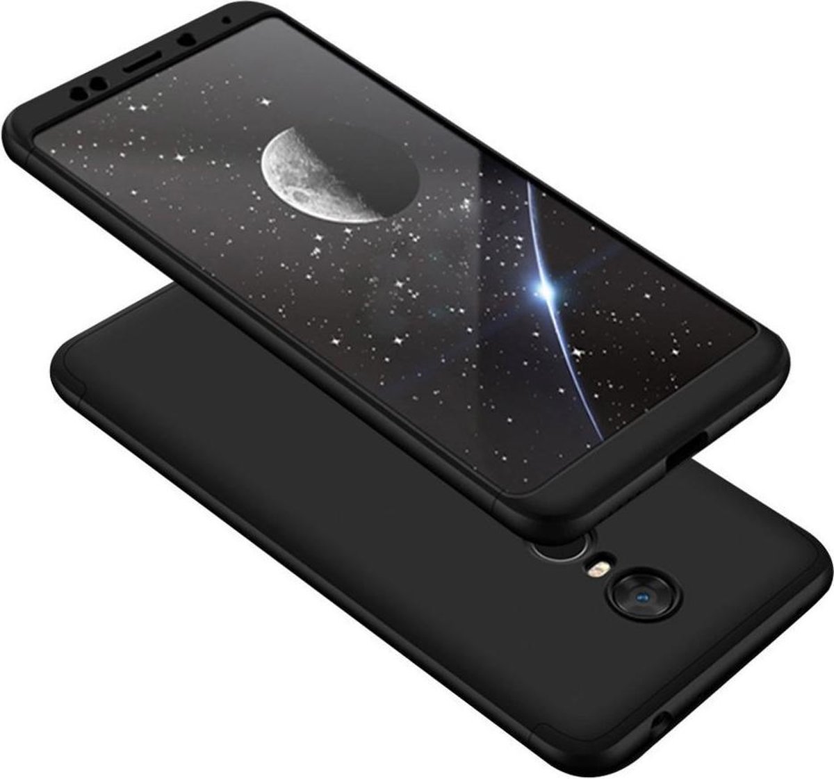 360 full body case Geschikt voor Xiaomi Redmi 5 Plus / Redmi Note 5 (single camera) - zwart