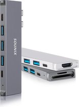 Sounix 8 in 2 USB c Hubs voor Apple Macbook Pro & Air - USB C - Thunderbolt 3 - USB 3.0 - Micro SD