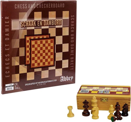 Thumbnail van een extra afbeelding van het spel Luxe schaakbord / dambord inclusief schaaksstenen