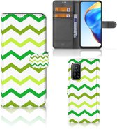 Telefoonhoesje Xiaomi Mi 10T Pro | Mi 10T Flip Case Zigzag Groen