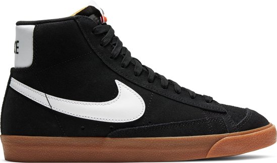 Nike W Blazer Mid '77 Suède Dames Sneakers - Black/White-Gum Med Brown-Total Orange - Maat 36