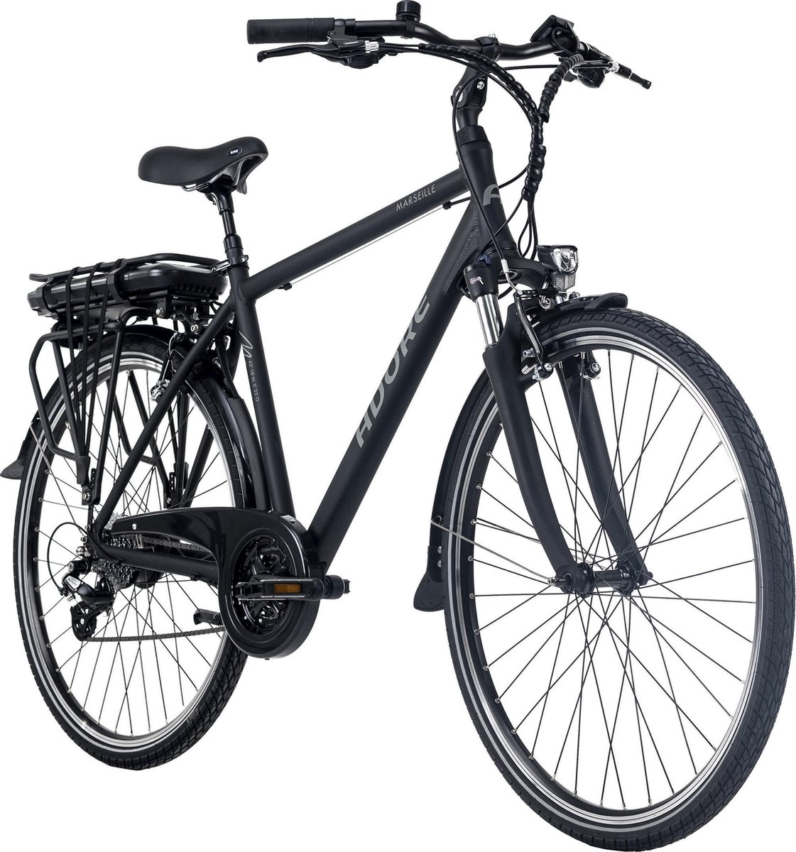 Adore Fiets (elektrisch) Pedelec E-Bike Heren 28'' Marseille zwart 53 cm