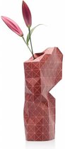 Tiny Miracles - Duurzame Design Vaas - Paper Vase Cover - Grid Red - Large