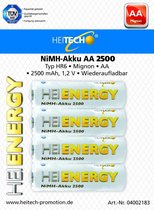 HEITECH AA batterij 2500mAh 1.2V - oplaadbaar - set van 4