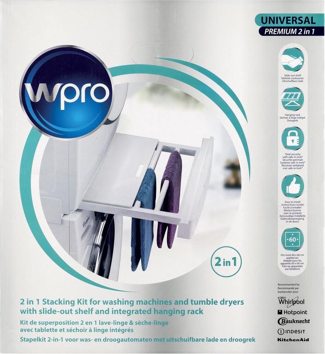 Wpro SKP101 - Stapelkit met uitschuifbaar droogrek - Universeel | bol.com