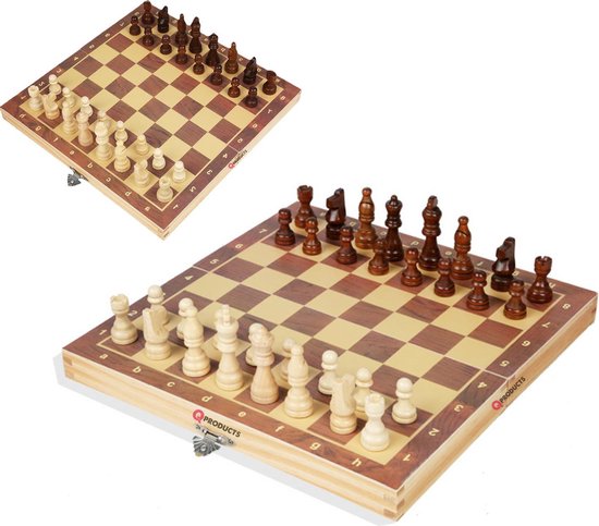 Qproducts Chessmate – Inclusief ebook – Magnetisch Schaakspel – Schaakbord – Schaakbord met Schaakstukken – Schaakset – Schaakspellen – Schaakspel hout volwassenen – Schaakborden Kinderen - Qproducts