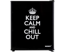 Husky KK50-KEEPCALM - Mini koelkast - Retro - 43 Liter - Spreuk - Zwart
