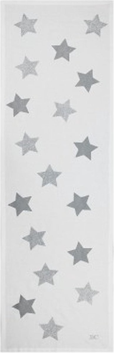 Bastion Collections - Tafelloper wit met zilveren sterren