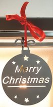 Kerstbal met de tekst Merry Christmas  van staal gesneden 160 mm
