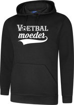 Hooded Sweater - met capuchon - Casual Hoodie - Lifestyle Hoody - Workout Sweater - Chill Sweater - Voetbal - Voetbal Moeder- Zwart -  Maat S