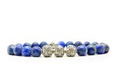 Beaddhism - Armband - Lapis - Zilver - Yin 3 - 8 mm - 18 cm