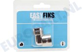 EasyFiks Gas Aansluitingkoppeling - 1/2 knie haaks - Chroom