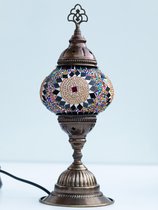 Shoubel Tafellamp - Oosterse Lamp - Ø 13 Cm - E14 - Multicolor