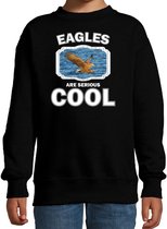 Dieren arenden sweater zwart kinderen - eagles are serious cool trui jongens/ meisjes - cadeau zeearend/ arenden liefhebber 12-13 jaar (152/164)