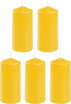 5x stuks stompkaars goudgeel 10 x 5 cm - Home basics sfeer kaarsen