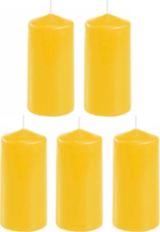 5x stuks stompkaars goudgeel 10 x 5 cm - Home basics sfeer kaarsen