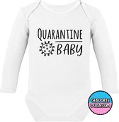 Romper - Quarantine Baby - maat 62/68 - lange mouwen - baby - baby kleding jongens - baby kleding meisje - rompertjes baby - rompertjes baby met tekst - kraamcadeau meisje - kraamcadeau jonge